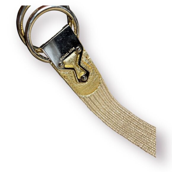 Michael Kors Belt Palgol Jute Tan Gold 555728 M/L 41" Gold Tone Hardware - Picture 6 of 7